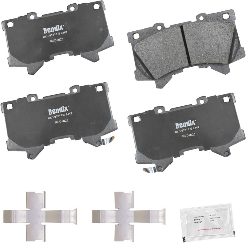Bendix بطانات الفرامل الأمامية السيراميكية Priority1 CFC2442 لسيارات لكزس LX600 2024-2022، تويوتا سيكويا 2024-2023، توندر 2024-2022 - Image 1